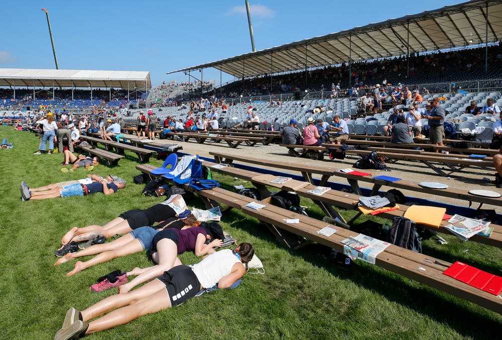 Mittagspause in der Arena. (Bild: Stefan Kaiser, Zug, 24. August 2019)
