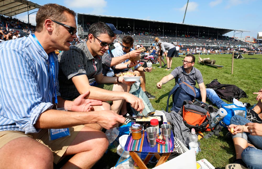 Mittagspause in der Arena. (Bild: Stefan Kaiser, Zug, 24. August 2019)