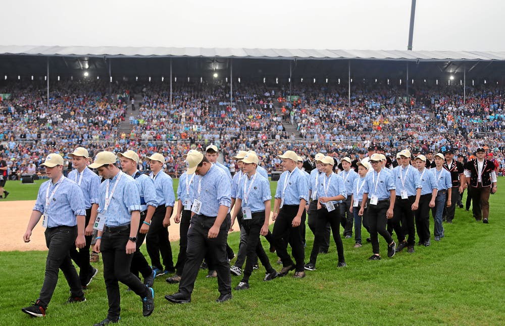 Einmarsch der Schwinger in die Arena. (swiss-image.ch/Photo Remy Steinegger, 24. August 2019)