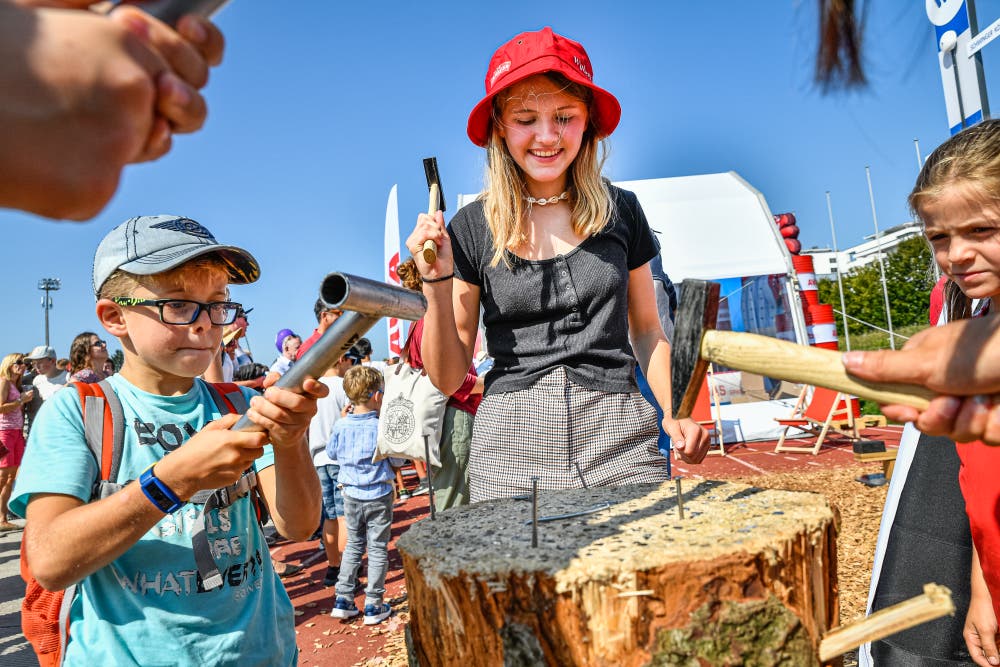 Spass auch fernab der Arena. (Bild: Christian H. Hildebrand, Zug, 24. August 2019)