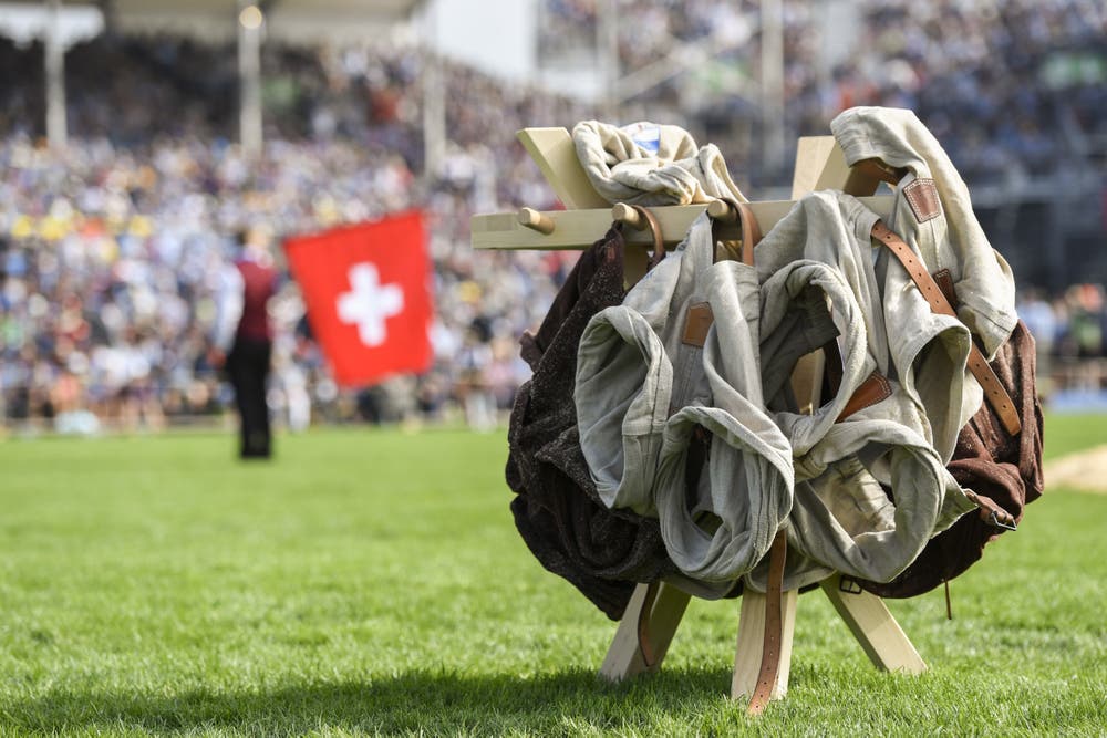 Die Schwingerhosen. (KEYSTONE/Urs Flüeler, 24. August 2019)