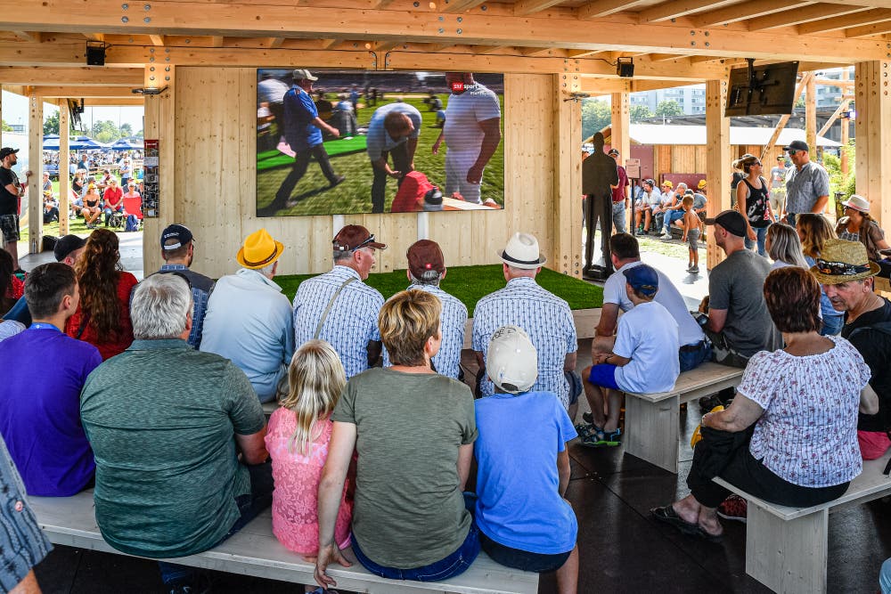Gute Stimmung auf dem Festgelände. (Bild: Christian H. Hildebrand, Zug, 24. August 2019)
