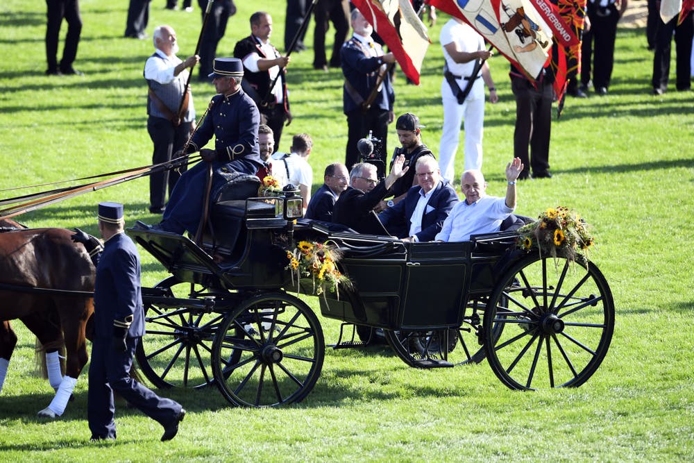 Bundespräsident Ueli Maurer am Festakt. (KEYSTONE/Ennio Leanza)