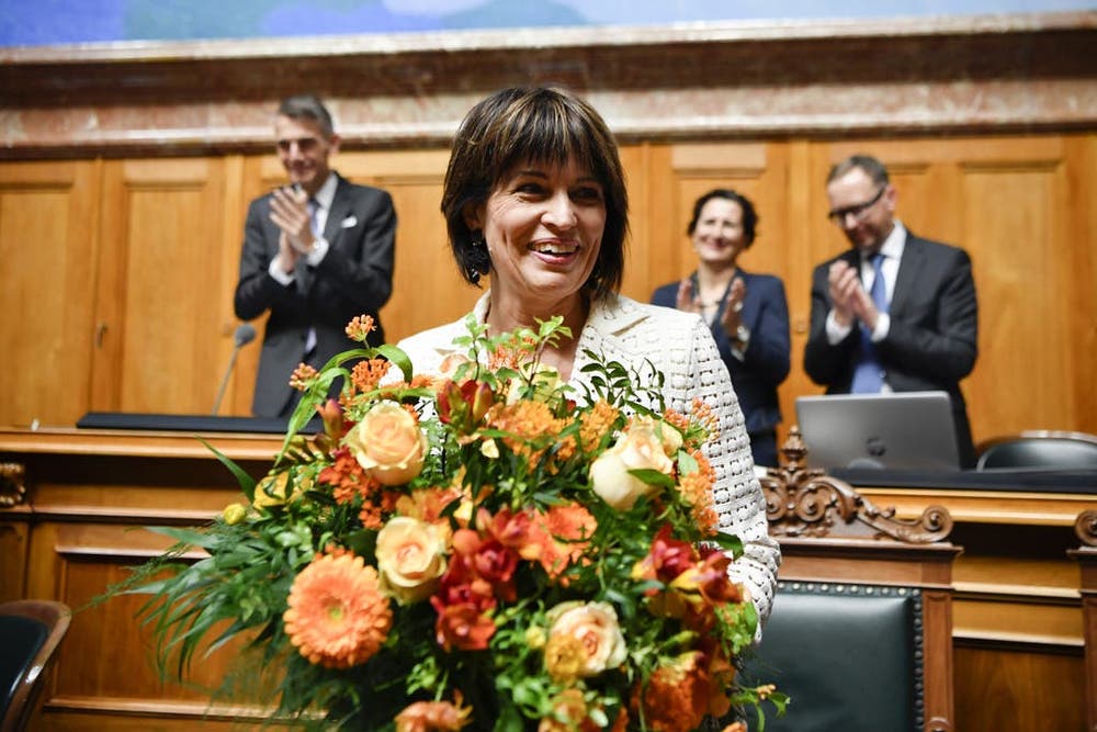 27. September 2018: Doris Leuthard tritt ebenfalls ab. Tatsächlich verkündet Leuthard zwei Tage später ihren Rücktritt. Die CVP-Magistratin wollte eigentlich am Freitag, am Tag der Bundesratssitzung zurücktreten. Kollege Schneider-Ammann vermieste ihr den Plan. (Bild: Keystone)