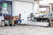 Jeremy Sigrist ist einer der sechs Musiker, die auf dem Seetalplatz aufgetreten sind. (Bild: Manuela Jans-Koch, 30. September 2018)