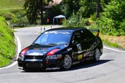 Joe Halter unterwegs mit seinem Mitsubishi Lancer Evo VII am Bergrennen von Massongex. (Bild: PD, 8. Juli 2018)
