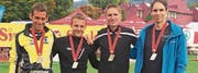 Sie gewannen an der Schweizer Meisterschaft Silber im Team (von links): Mathias Nüesch, Thomas Nauer, Christoph Schefer und Zoltan Török. (Bild: pd)