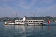 Das Dampfschiff «Stadt Luzern» auf Abschiedsparade. Leserbild: Xaver Husmann (16. September 2018))