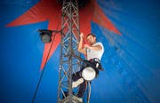 Aufbau des Zirkus Stey in Steckborn. (Bilder: Reto Martin)