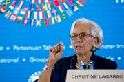 IWF-Chefin Christine Lagarde während einer Medienkonferenz in Bali, Indonesien. (Bild: AP Photo/Firdia Lisnawati (Bali, 11. Oktober 2018))