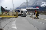 Der Truckstopp in Erstfeld. (Bild: Urs Hanhart, 7. März 2018)