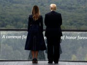 US-Präsident Donald Trump und seine Frau Melania an einer Gedenkfeier zu den Anschlägen vom 11. September in Shanksville im Bundesstaat Pennsylvania. (Bild: KEYSTONE/AP/EVAN VUCCI)
