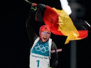 Laura Dahlmeier, die Nummer 1 im Frauen-Biathlon. (Bild: KEYSTONE/AP/ANDREW MEDICHINI)