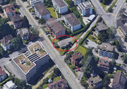 Das ehemalige Stellwerk der Zentralbahn aus der Luft. (Bild: Screenshot Google Maps)