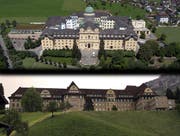 Die Kantonsschule Kollegium Schwyz (oben) und das Theresianum Ingenbohl (unten) prüfen eine Kooperation. (Montage: Bote der Urschweiz)