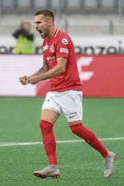 Thun-Stürmer Dejan Sorgic durfte in der laufenden Meisterschaft bereits sechs Mal zu einem Torjubel ansetzen, gegen Luzern hat er zuletzt im April getroffen. (Bild: Marcel Bieri/Keystone (Thun, 7. Oktober 2018))