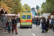 Die Ambulanz wurde in diesem Jahr an der Olma kaum gebraucht: Es gab keine Zwischenfälle mit Schwerverletzten. (Bild: Urs Bucher - 11. Oktober 2015)