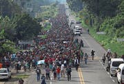 Der Migrantentreck in Mexiko auf dem Weg Richtung USA. (Bild: John Moore/Getty (Ciudad Hidalgo, 21. Oktober 2018))
