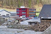 Blick auf das Gelände der Fensterbauerin Gawo Gasser AG in Schüpfheim nach dem Hochwasser 2016. (Bild: LZ)