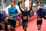 Die Erwachsenen wagten sich an den Marathon, Halbmarathon oder 10-km-Lauf (von links: Hervé Laville, Felix Huss, Martin Kleinert). (Bild: Corinne Glanzmann)
