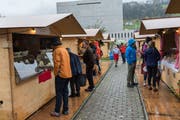 An diesem Wochenende wurde der Klostergarten zum Käsemarkt. (Bild: Claudio Weder)