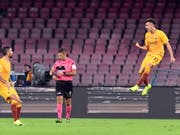 Romas Stephan El Shaarawy jubelt über seinen frühen Treffer zum 1:0 (Bild: KEYSTONE/EPA ANSA/CIRO FUSCO)