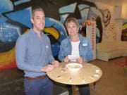 Vereinspräsident Philipp Reininghaus und Gemeinderätin Sabina Peter Köstli.