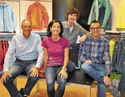 Sie leiten die Geschicke der Firma Imholz Sport in Bürglen; von links: Hansueli Imholz, Monika von-Euw-Imholz, Thomas Imholz und Josef Imholz. (Bild: Josef Mulle, Bürglen, Oktober 2018)