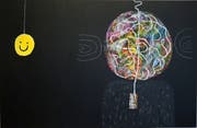 "Digitaler Rausch", Acryl, Öl, Ölkreide auf Leinwand, 200x130 cm. (Bilder: Dieter Langhart)
