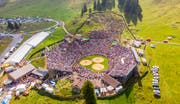 Das Schwingfest auf der Schwägalp am Fusse des Säntis begeistert heute die Massen. Das eigene Bergkranzfest wurde den Nordostschweizern jedoch lange verweigert. Bild: Urs Bucher (Schwägalp, 19. August 2018)