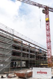 St.Gallen glänzt im Schnitt der zehn grössten Schweizer Städte mit dem schnellsten Baubewilligungsverfahren. Im Bild der Neubau an der Ulmenstrasse in der Lachen. (Bild: Sabrina Stübi - 23. April 2018)