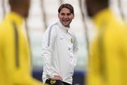 Gerardo Seoane hat mit YB derzeit gut lachen. Bild: Peter Schneider/Keystone (Turin, 1. Oktober 2018)