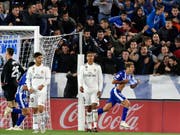 Manu Garcia dreht jubelnd ab, die Madrilenen sind bedient (Bild: Keystone/AP/ALVARO BARRIENTOS)