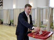 Der Ministerpräsident von Lettland, Maris Kucinskis, musste bei der Parlamentswahl am Samstag eine herbe Niederlage einstecken. (Bild: KEYSTONE/EPA/VALDA KALNINA)