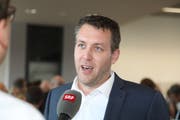 Wahlen Zug 2018: Barbara Gysel (SP) und Andreas Hürlimann (ALG) sind enttäuscht - sie haben den Sprung in die Regierung nicht geschafft. (Bild: Daniel Frischherz (7. Oktober 2018))