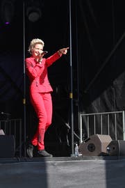 Marleen bei ihrem Auftritt an der Schlagerparade der diesjährigen Wega in Weinfelden. (Bild: Céline Hafner)