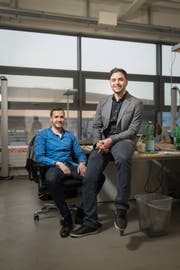 Christian Naef, links, und Iman Nahvi der IT-Firma Advertima in St.Gallen. (Bild: Benjamin Manser / Tagblatt)