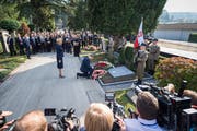 Der polnische Präsident Andrzej Duda ehrte am Dienstag den Holocaust-Retter Konstanty Rokicki. (Bild: Roger Grütter (Luzern, 9. Oktober 2018))