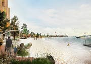 So könnte die künstliche Insel Lynetteholmen vor Kopenhagen dereinst aussehen. Visualisierung: PD