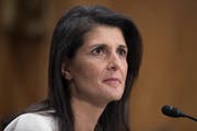Nikki Haley tritt von ihrem Amt als Uno-Botschafterin zurück. (Bild: EPA/MICHAEL REYNOLDS)