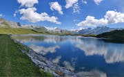 Kitschige Stimmung am Tannalpsee auf Melchsee-Frutt. (Bild: Markus von Rotz, Melchsee-Frutt, 27. Juli 2018)