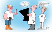 Karikatur zur Schwarzen Liste. (Bild: Archiv)
