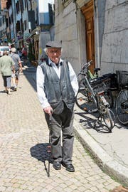 Immer mit einem Lächeln unterwegs: Peter Bichsel. (Bild: Niklaus Stauss/Keystone (Solothurn, 28. Mai 2018))