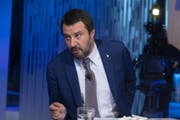 Innenminister Matteo Salvini bei einem Fernsehauftritt. (Bild: Massimo Percossi/EPA (Rom, 7. November 2018))