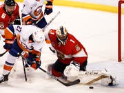 Floridas Goalie Roberto Luongo (rechts) lässt sich nicht bezwingen (Bild: Keystone/AP/Brynn Anderson)