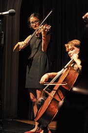 «Ils Fränzlis da Tschlin» bei einem Auftritt am «Alpentöne»-Festival in Altdorf. (Bild: Urs Hanhart (16. August 2015))