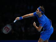 Roger Federer bei seiner Startniederlage in London gegen den Japaner Kei Nishikori. (Bild: Kieran Gelvan/EPA (11. November 2018))