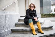 Cristina Policante vor der Matthäuskirche. (Bild: Manuela Jans-Koch, 2. November 2018, Luzern)