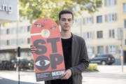 Dimitri Rougy, einer der vier Kampagnenleiter des Referendums gegen das Gesetz zur Überwachung von Versicherten. (Urs Flüeler/Keystone (Luzern, 17. September 2018)