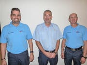 Michael Geisser, Beat Bollinger und Andreas Hasler bilden das Führungstrio der Feuerwehr Aadorf. (Bilder: Kurt Lichtensteiger)
